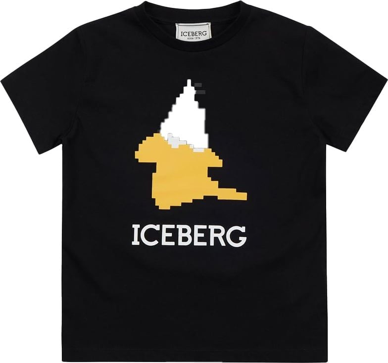 Iceberg Kids - T-shirt with logo and graphics Zwart