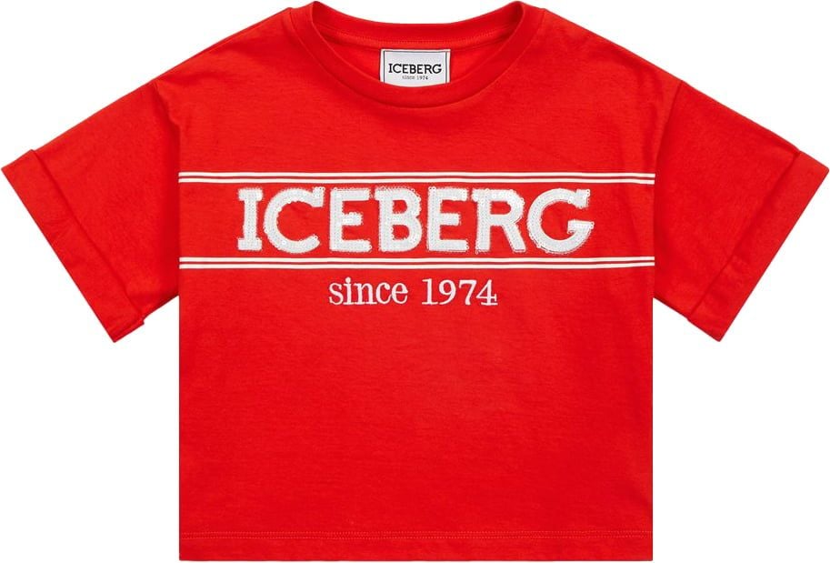 Iceberg Kids - T-shirt with cartoon graphics and logo Rood
