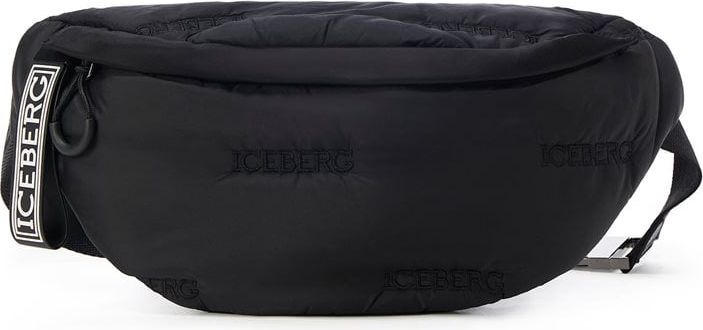 Iceberg Nylon pouch with allover logo Zwart