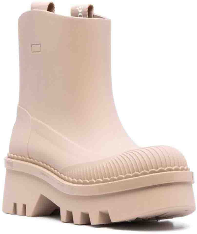 Chloé Raina Beige Rosé Rain Boots Beige