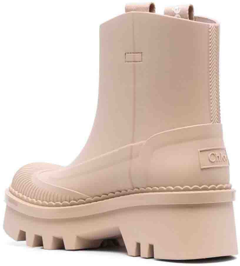 Chloé Raina Beige Rosé Rain Boots Beige