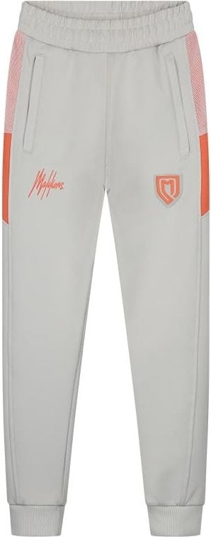 Malelions Malelions Junior Sport Transfer Trackpants - Light Grey/Orange Divers