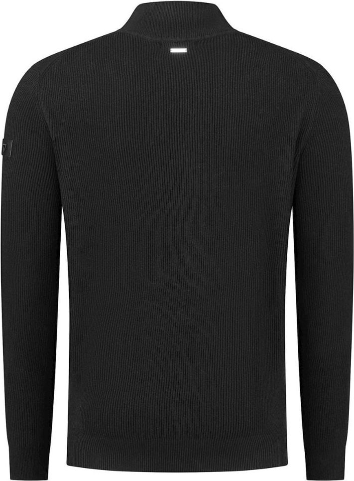 Pure Path Purewhite Zip Vest Knitted Black Zwart
