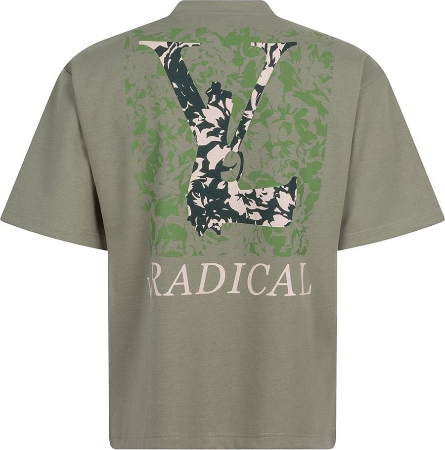 Radical T-SHIRT Davide Gun logo flower | Olive green Groen