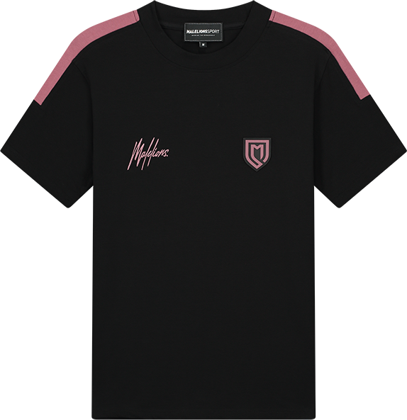 Malelions Malelions Sport Fielder T-Shirt - Black/Mauve Zwart