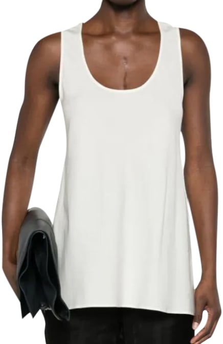 Lemaire Bias Cut Tank Top White Asparagus Wit