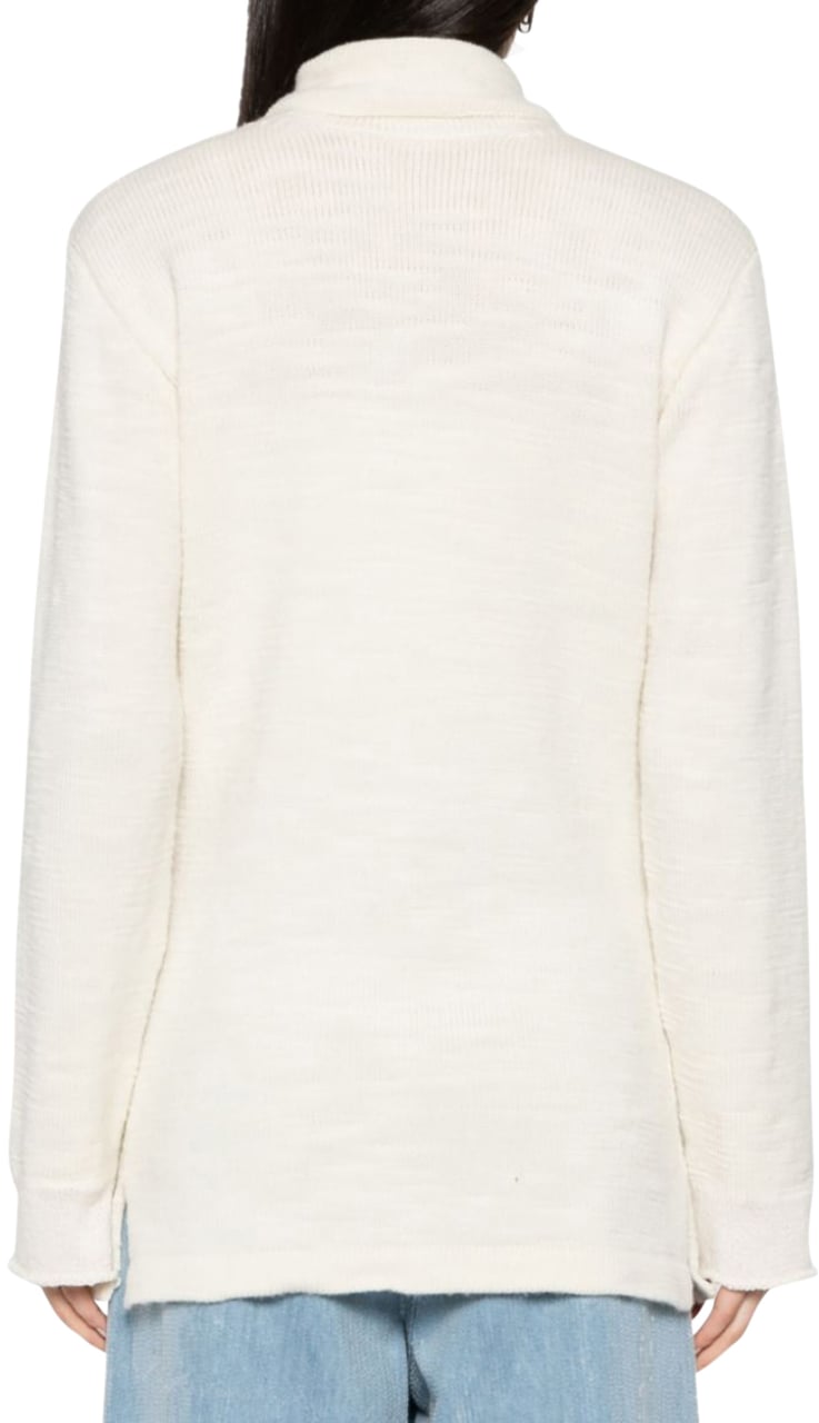 Maison Margiela Turtleneck Cardigan - Cream White Wit