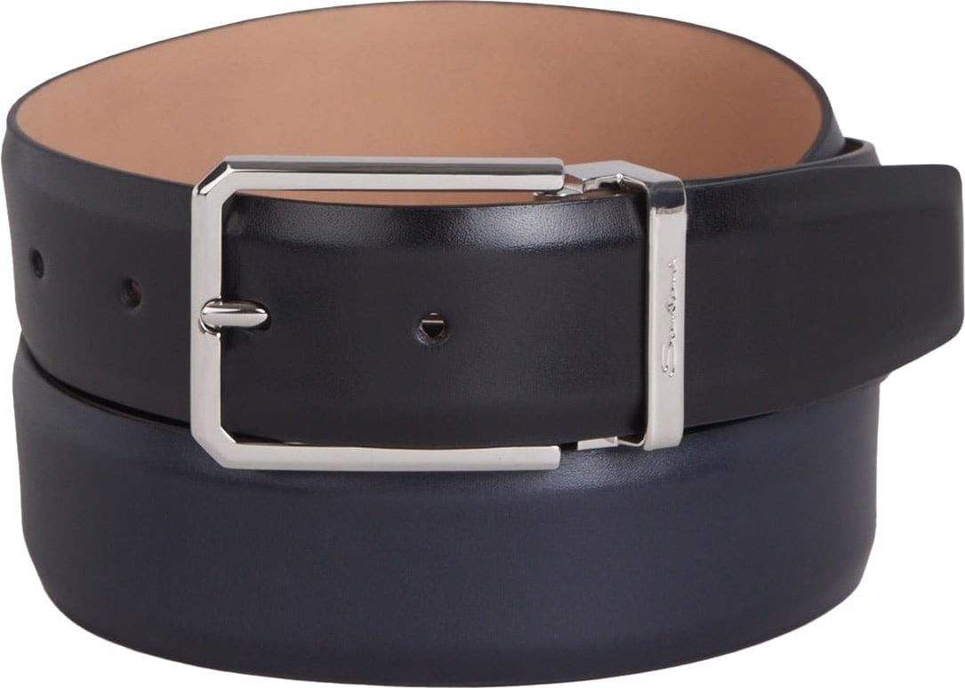 Santoni Leather Adjustable Belt Bruin