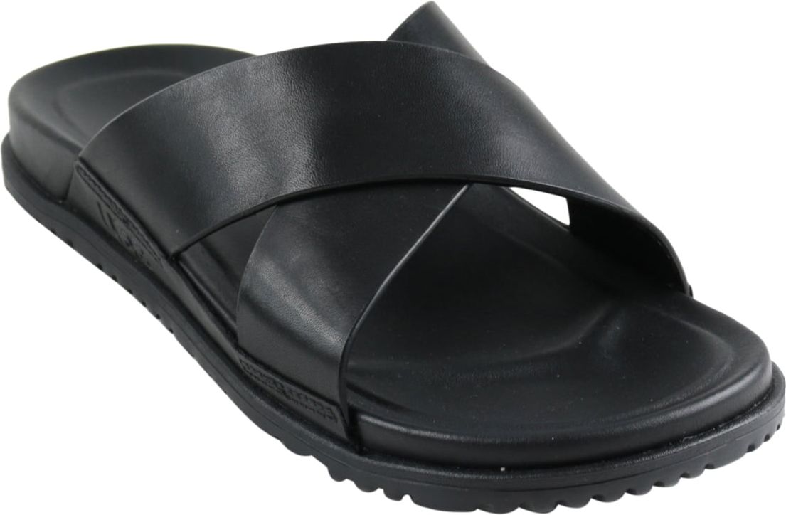 UGG Wainscott Slide Black Leather Zwart