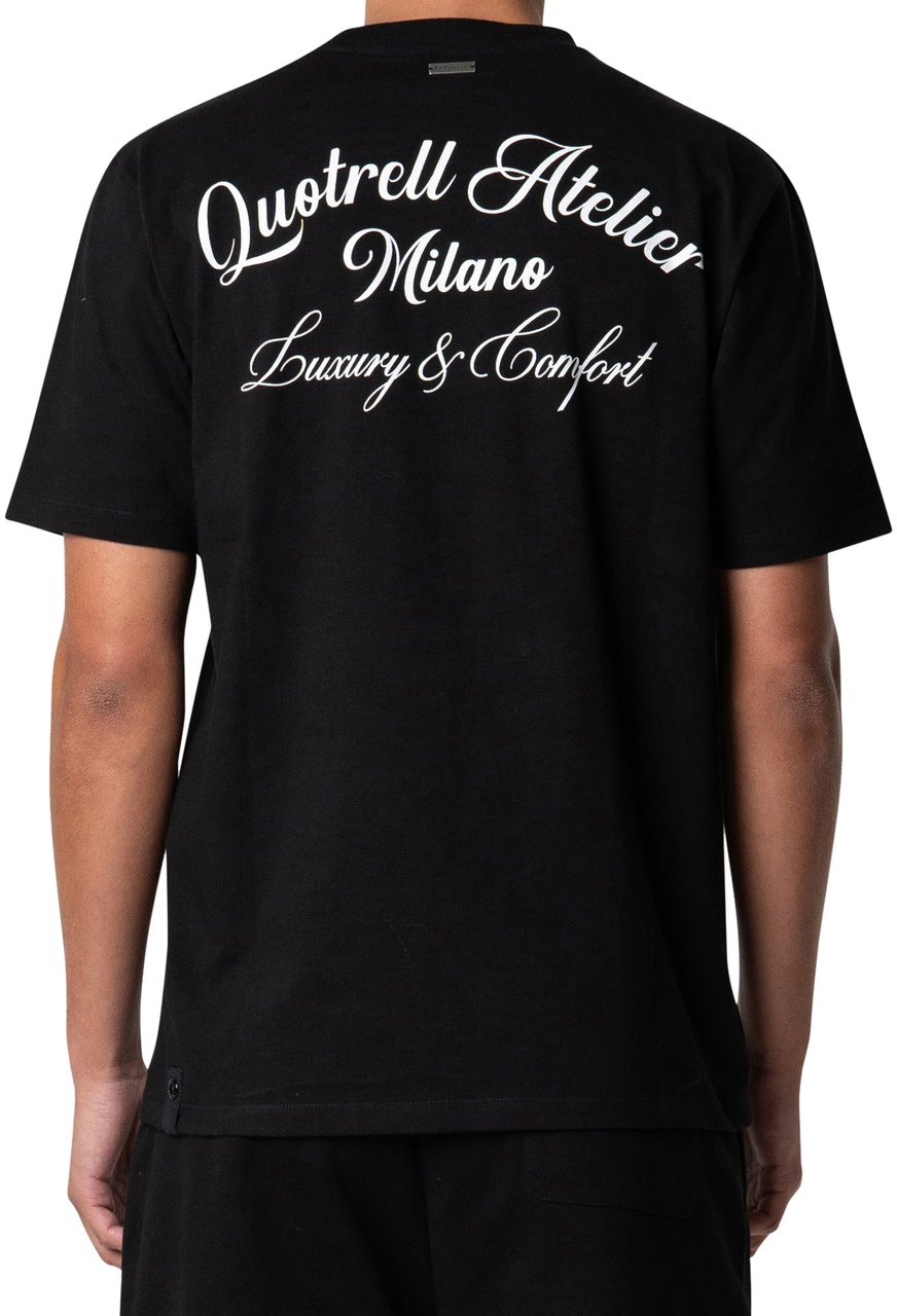 Quotrell Atelier Milano Tee | Black/white Zwart