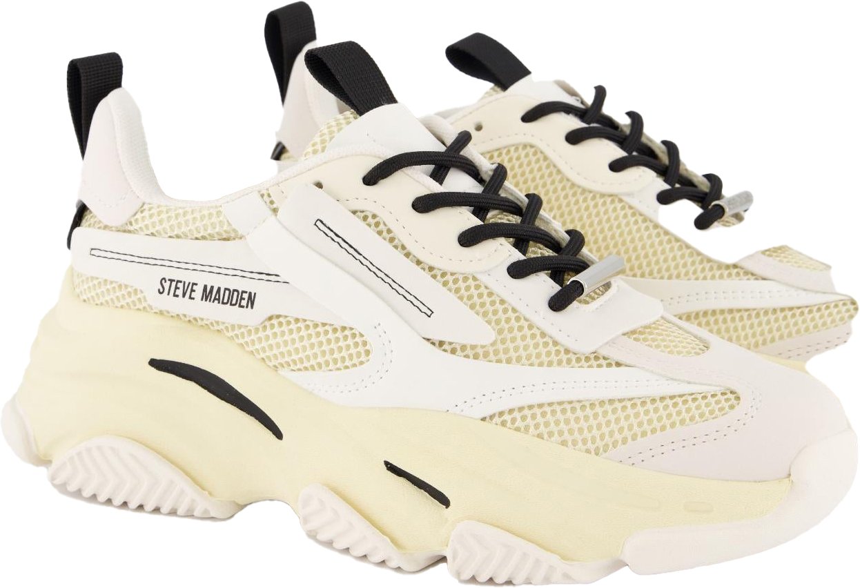 Steve Madden Dames Possession-E Sneaker Wit/Beige Wit