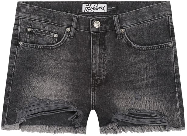 Malelions Malelions Women Damaged Denim Shorts Zwart