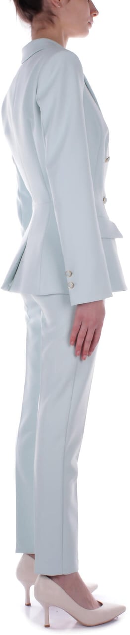 Elisabetta Franchi Blazer in Crêpe con Taglio in Vita Blauw