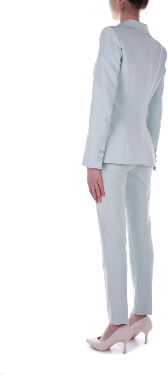 Elisabetta Franchi Blazer in Crêpe con Taglio in Vita Blauw