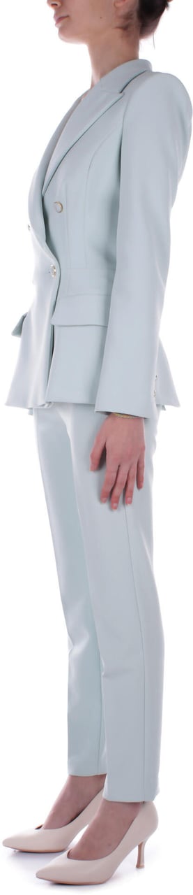 Elisabetta Franchi Blazer in Crêpe con Taglio in Vita Blauw