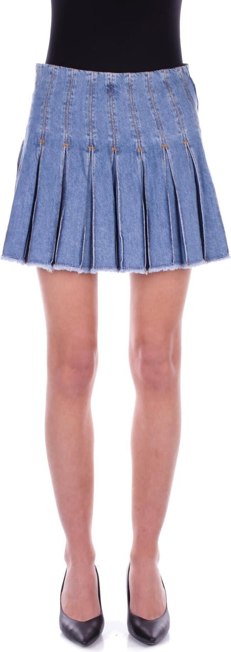 Liu Jo Denim skirt with flounces Blauw