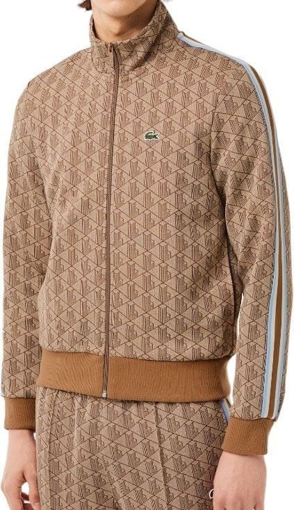 Lacoste sweatshirt zippe monogramme 2 Bruin