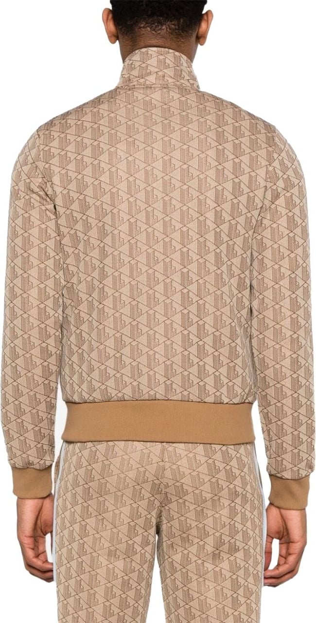 Lacoste sweatshirt zippe monogramme 2 Bruin