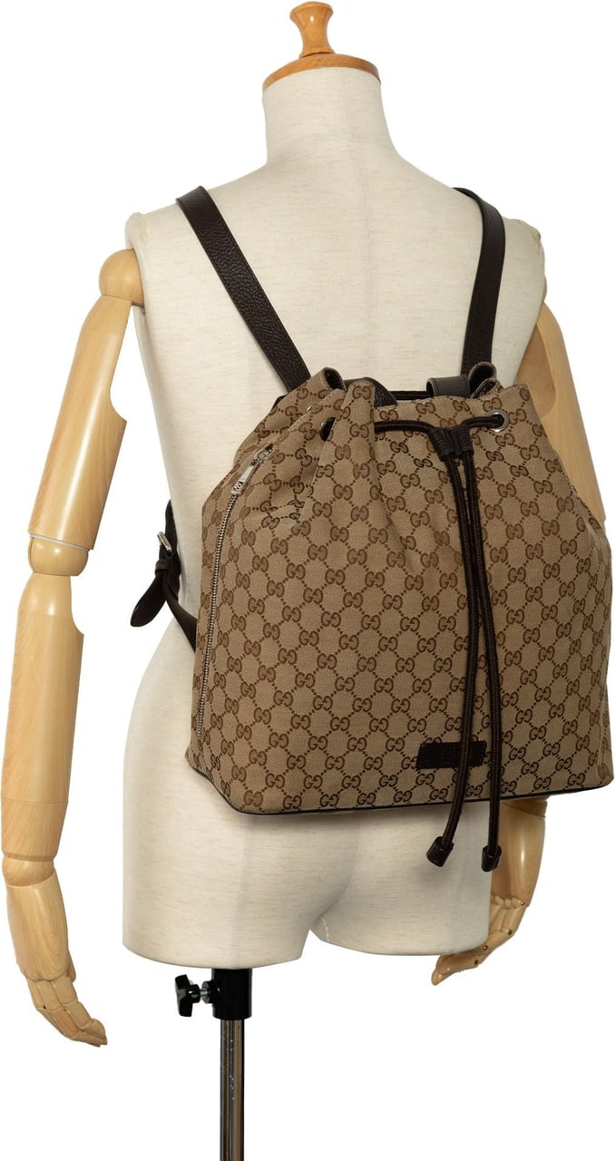 Gucci GG Canvas Drawstring Backpack Bruin
