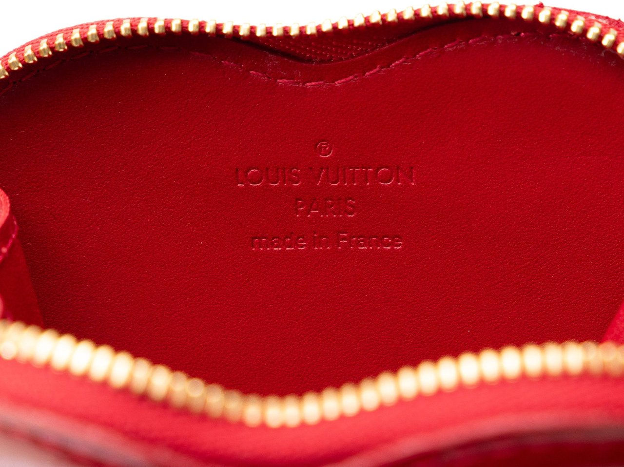 Louis Vuitton Monogram Vernis Heart Coin Purse Rood
