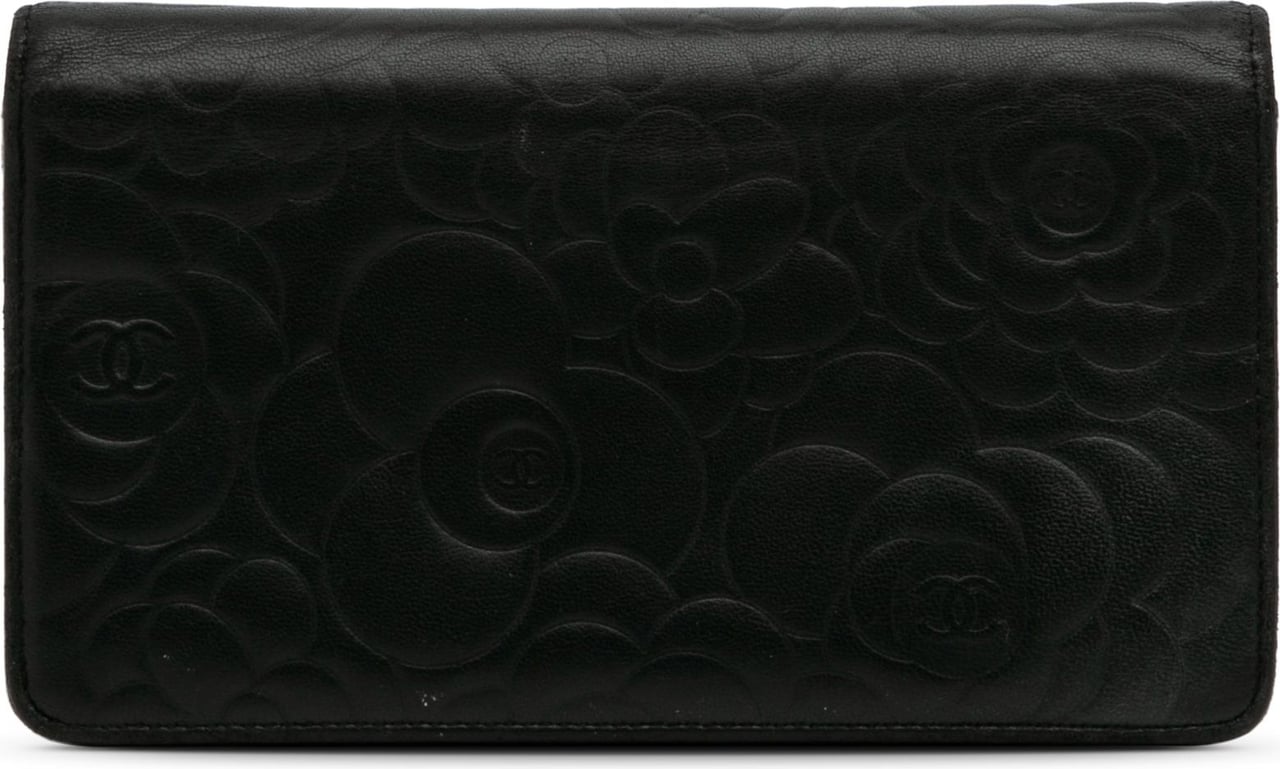 Chanel CC Camellia Bifold Wallet Zwart