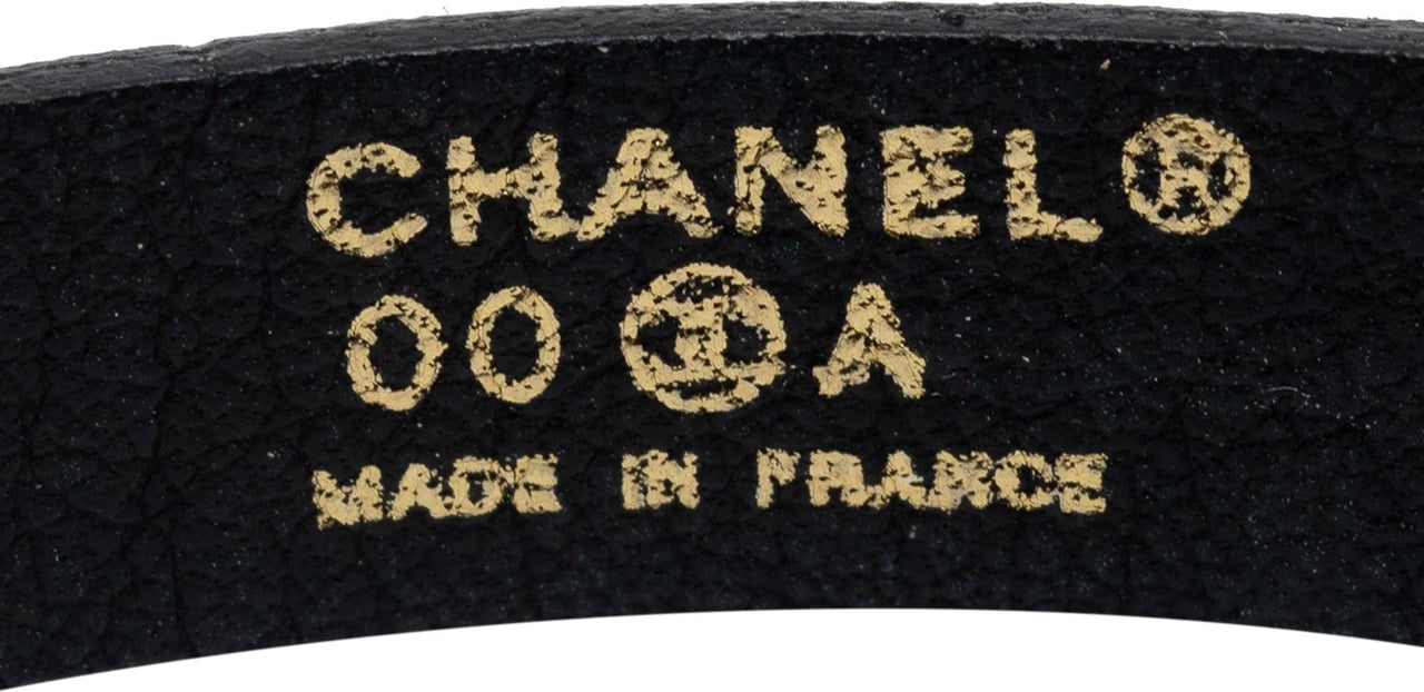 Chanel CC Leather Bracelet Zwart