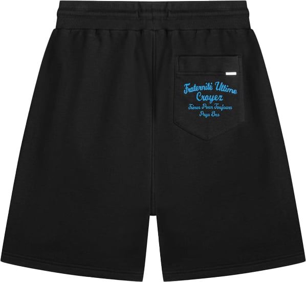 Croyez croyez fraternité shorts - vintage black/royal blue Zwart