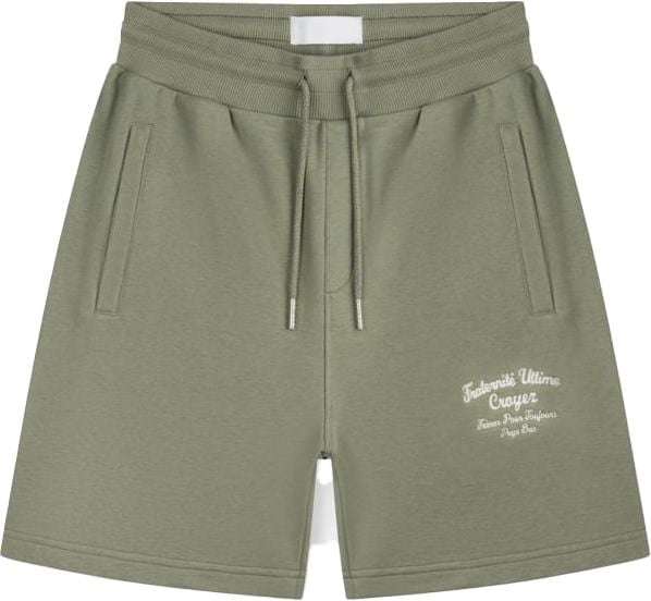 Croyez croyez fraternité shorts - washed olive Groen