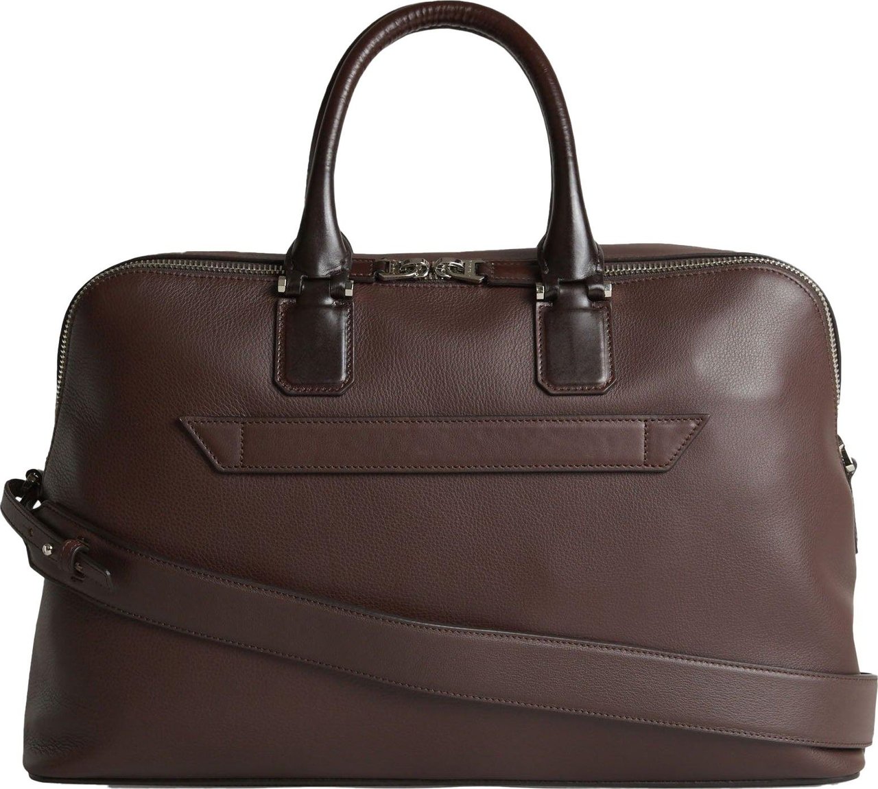 Santoni Leather Briefcase Bag Bruin