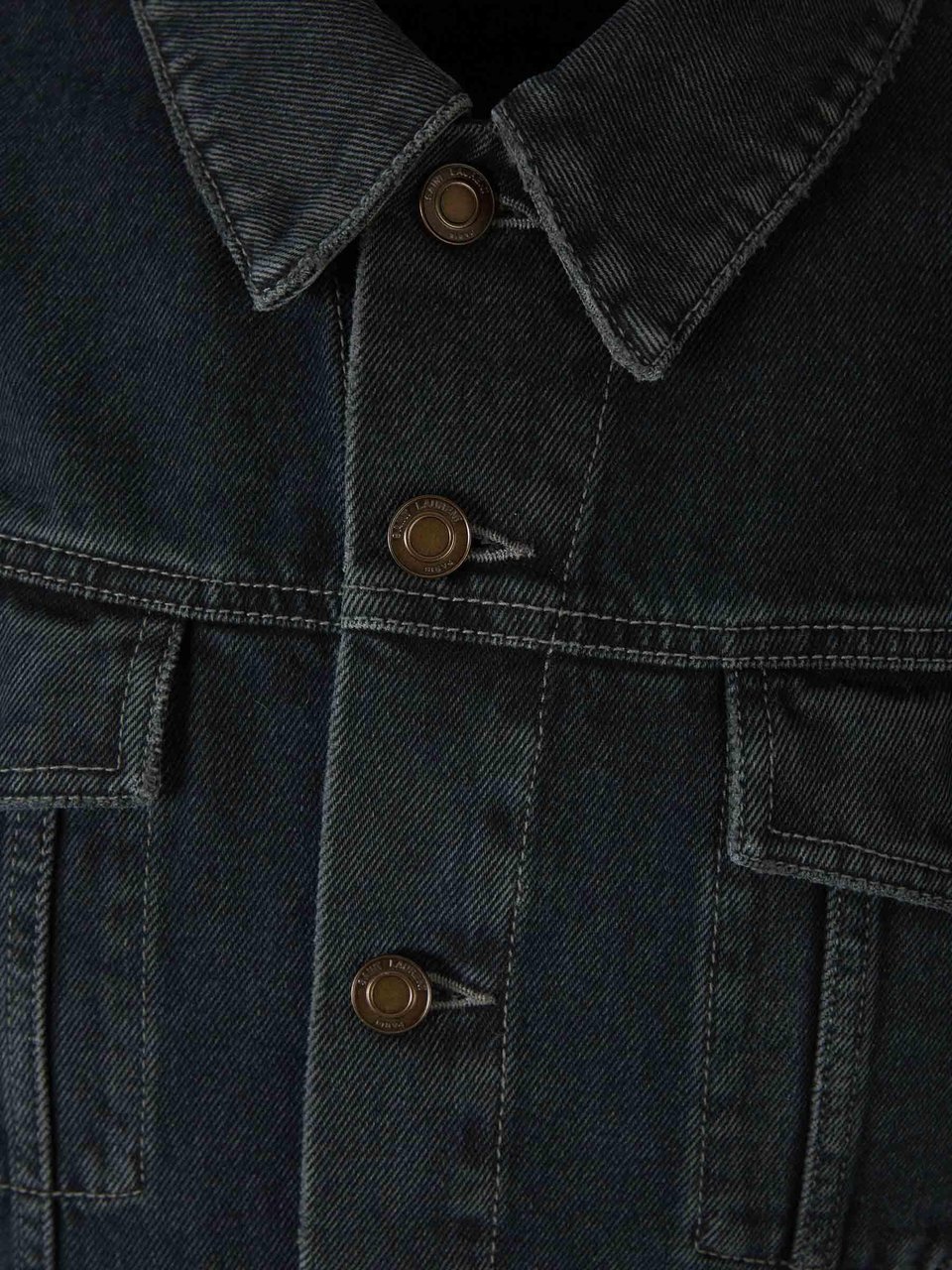 Saint Laurent Cotton Denim Jacket Zwart