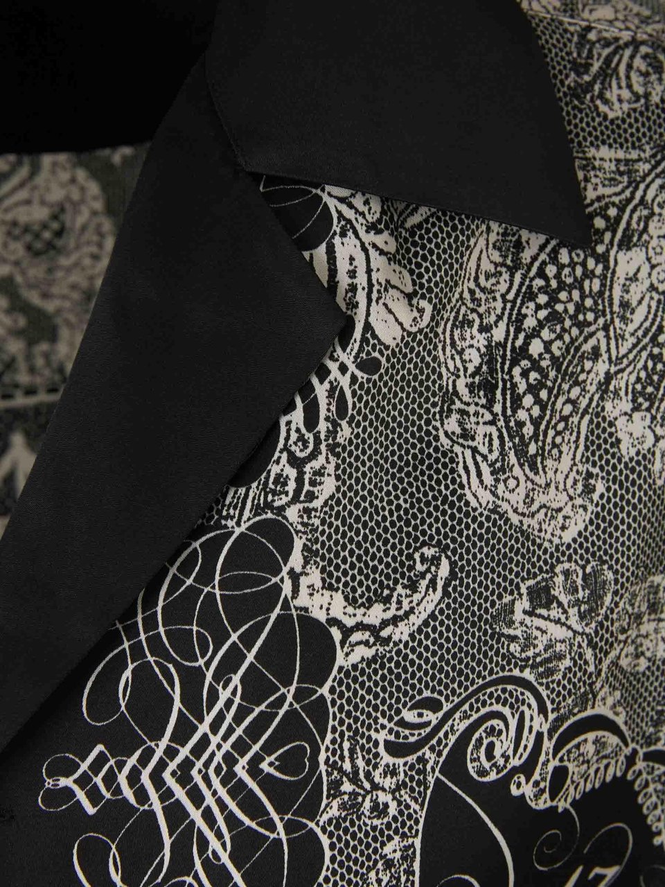 Acne Studios Silk Printed Shirt Zwart