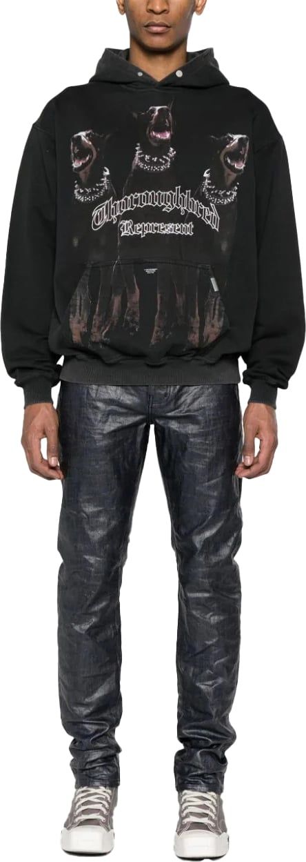 Represent thoroughbred hoodie black Zwart