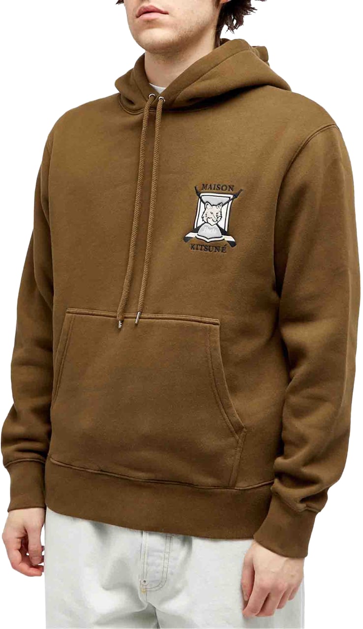 Maison Kitsuné College Fox Logo Hoodie Groen