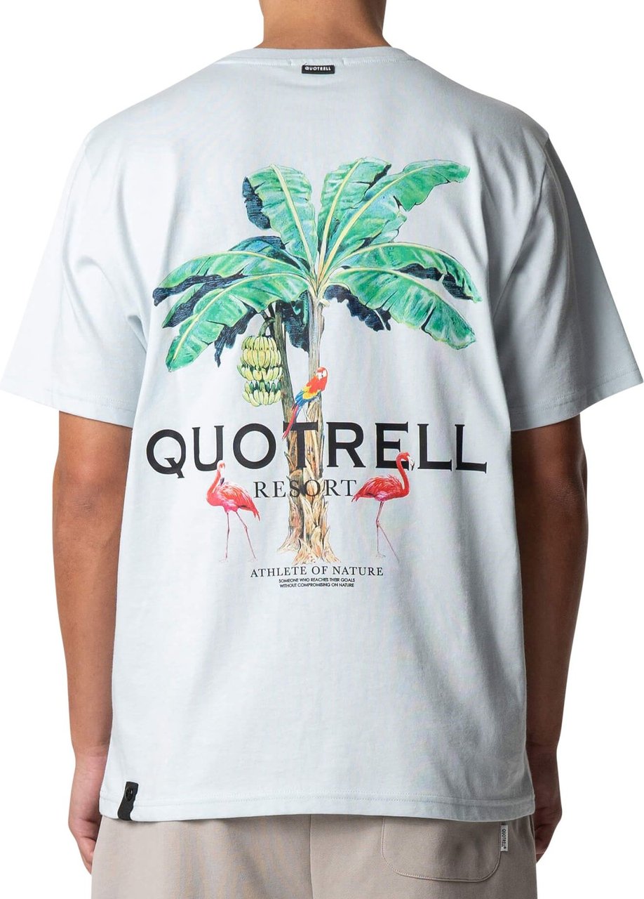 Quotrell Resort T-shirt | Light Blue/black Blauw