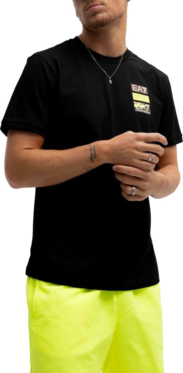 Emporio Armani EA7 Triple Logo T-Shirt Heren Zwart Zwart