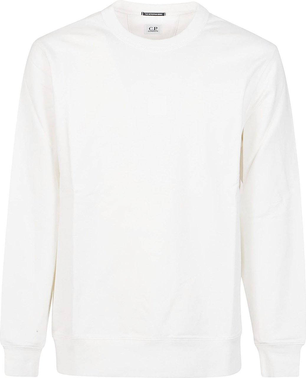 CP Company Metropolis Stretch Fleece Logo Sweatshirt White Wit