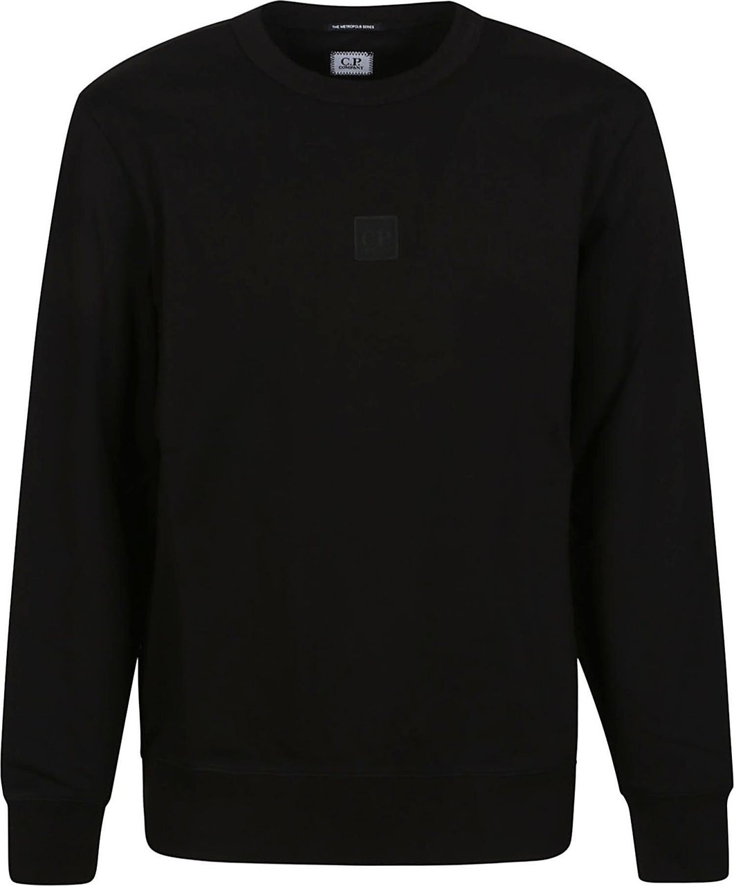 CP Company Metropolis Stretch Fleece Logo Sweatshirt Black Zwart