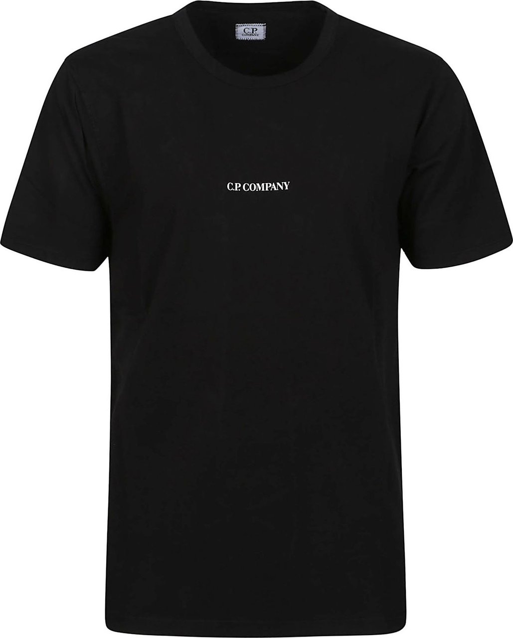 CP Company 24/1 Jersey Garment Dyed Logo T-shirt Black Zwart