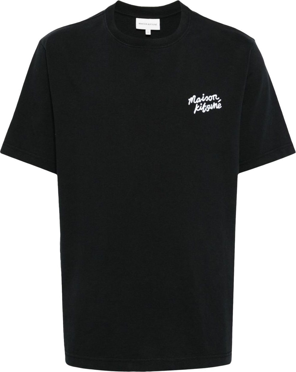 Maison Kitsuné t shirt en coton a logo handwriting Zwart