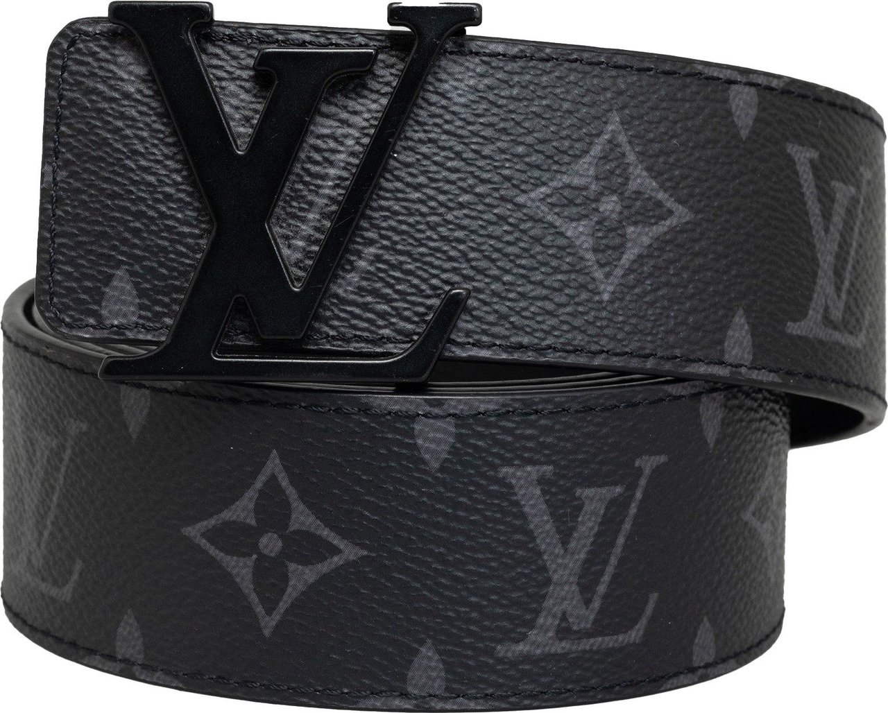 Louis Vuitton Monogram Eclipse LV Initiales Reversible Belt Zwart