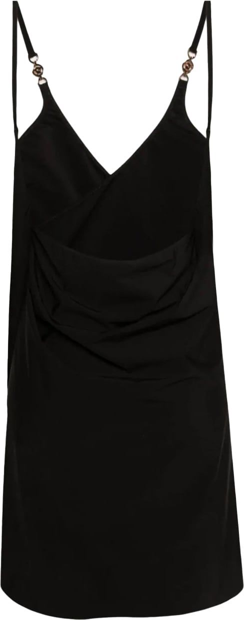 Versace Medusa-plaque wrap dress Zwart