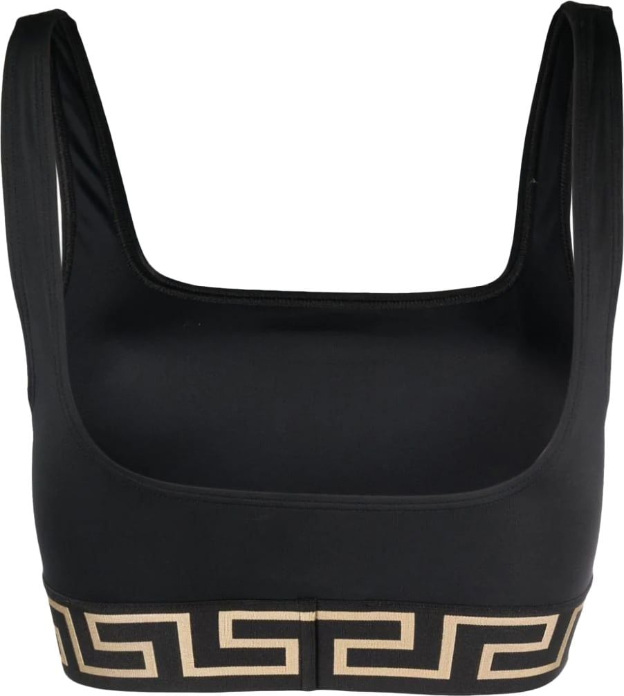 Versace Greca-motif bikini top Zwart