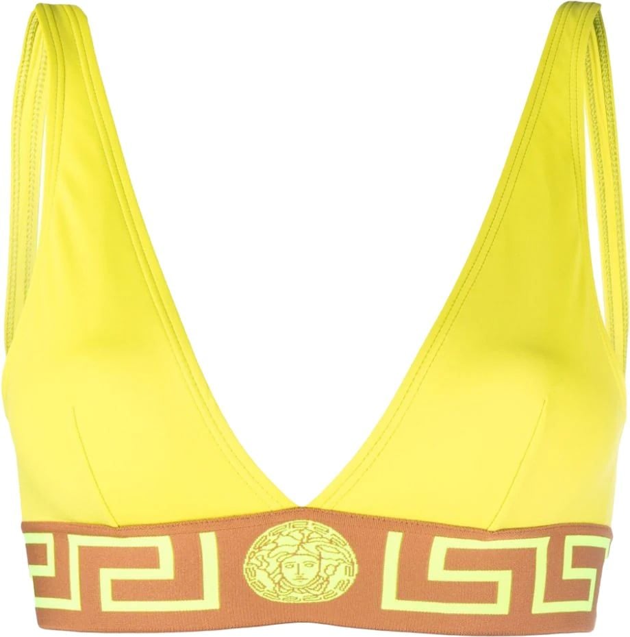 Versace Greca-motif bikini top Geel
