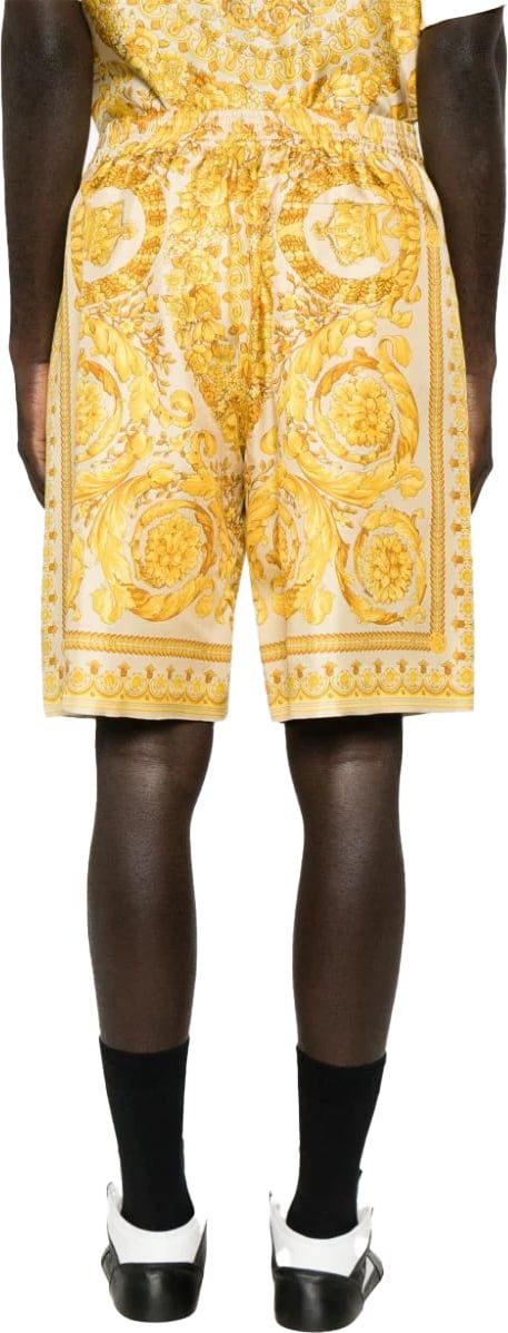 Versace Barocco-print silk shorts Divers