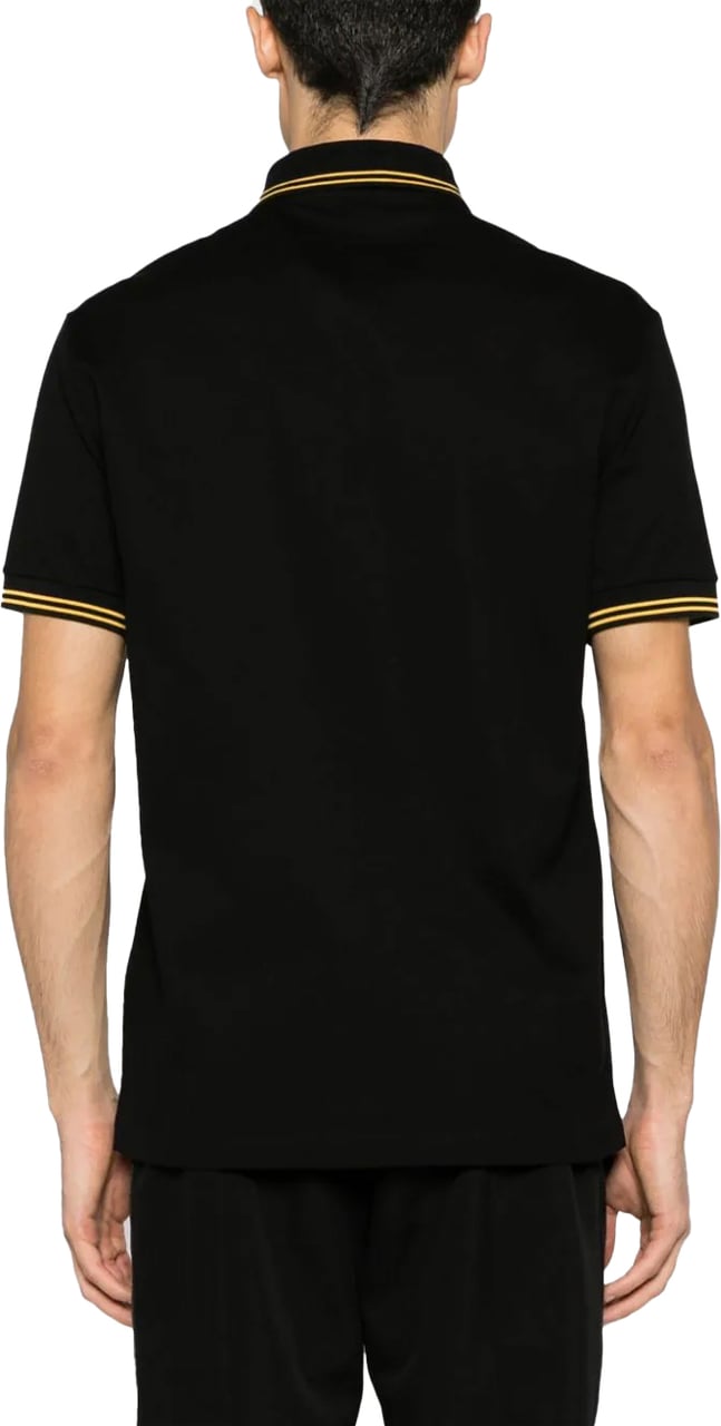 Versace Medusa Head-embroidered cotton polo Zwart