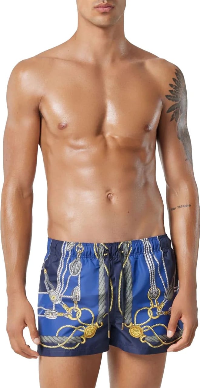 Versace Nautical graphic-print swim shorts Divers