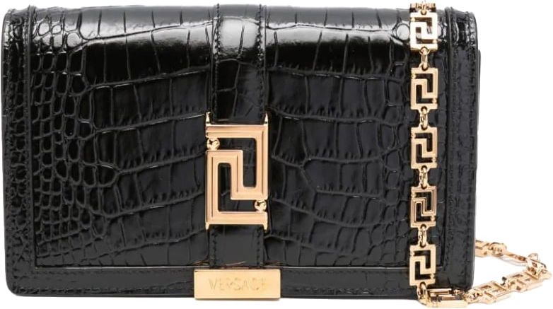 Versace Goddess leather mini bag Zwart