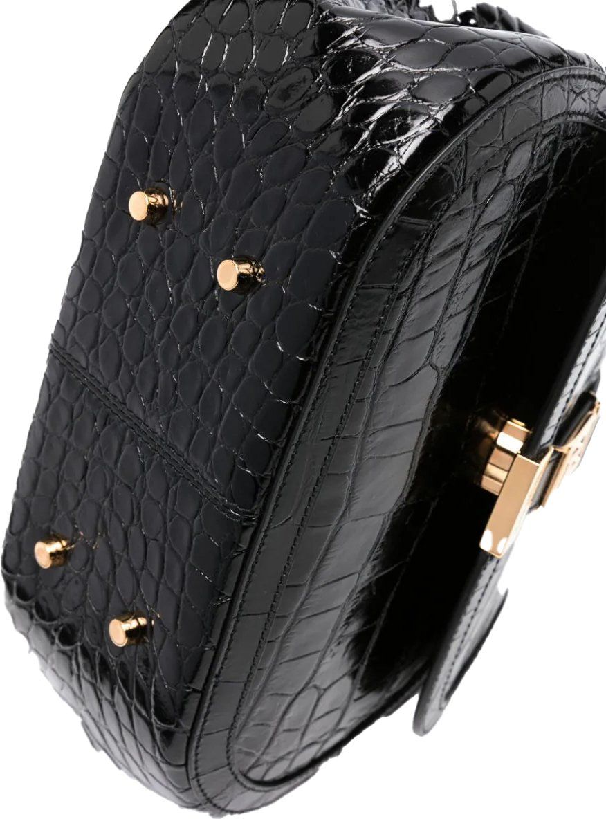 Versace Greca Goddess leather tote bag Zwart