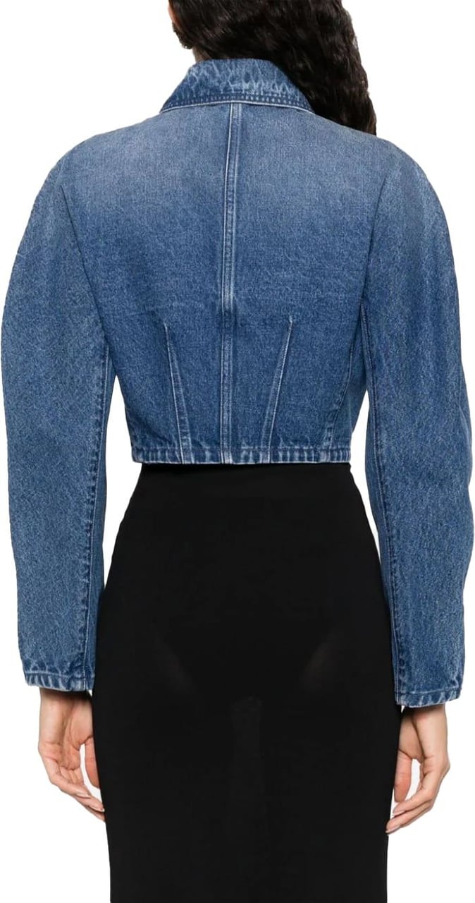 Versace cropped denim jacket Blauw