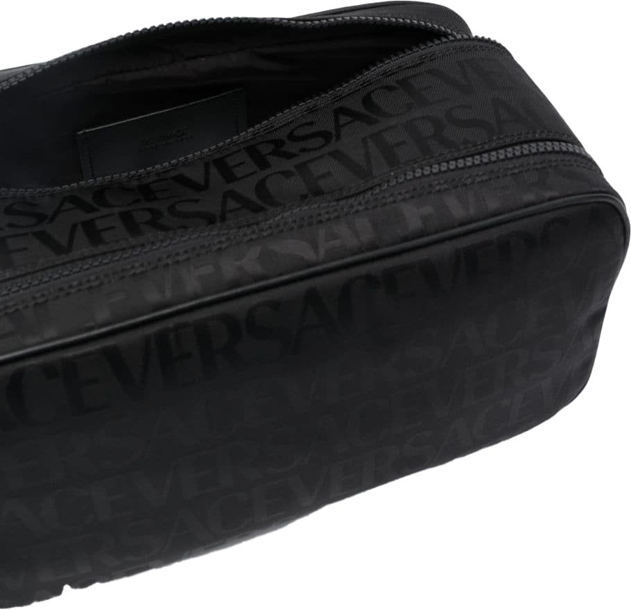 Versace logo-print wash bag Zwart